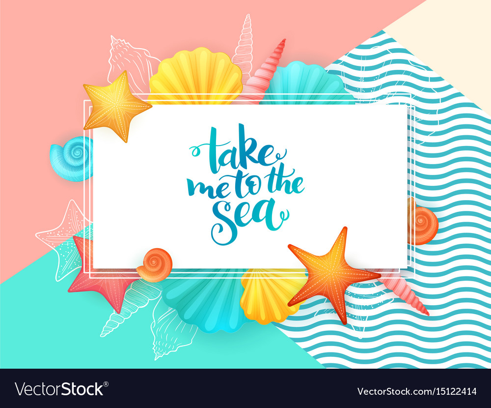 Hand lettering summer phrase - take me Royalty Free Vector