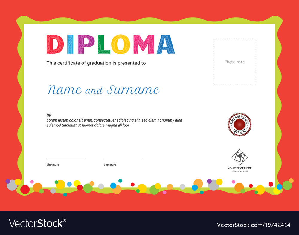 Kids summer camp diploma or certificate template Vector Image In Summer Camp Certificate Template