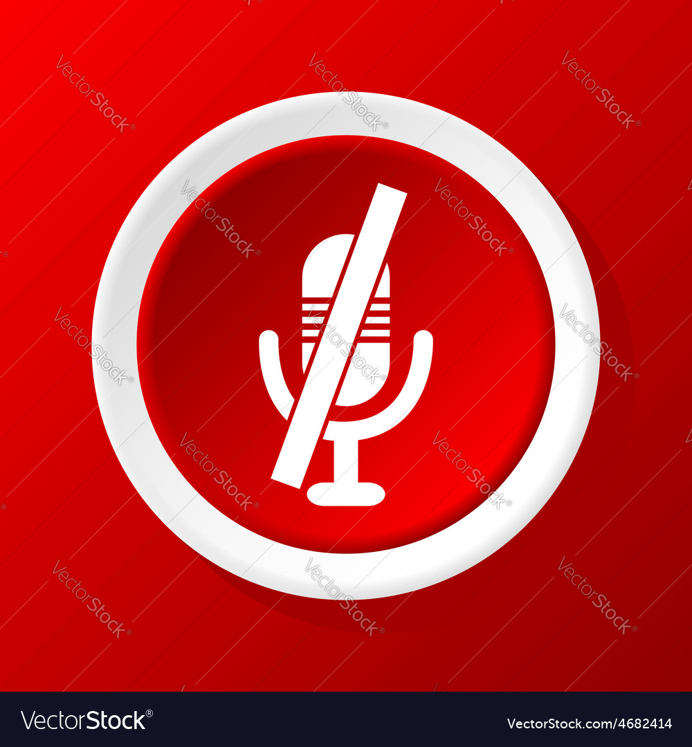 Muted microphone icon on red