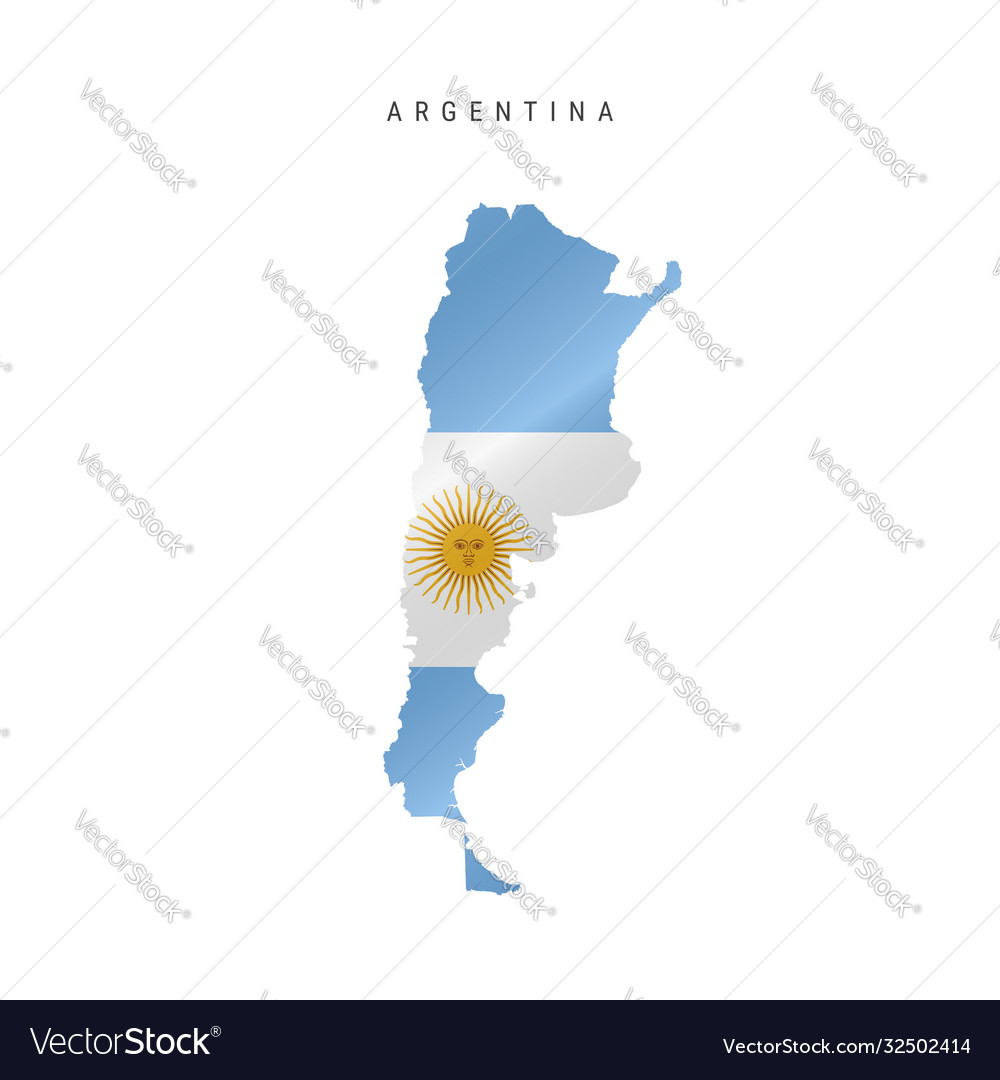 Waving flag map argentina Royalty Free Vector Image