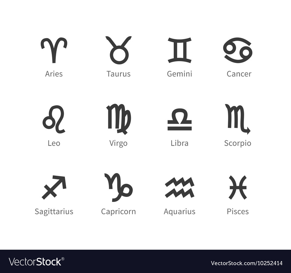 Zodiac Signs Icons Royalty Free Vector Image Vectorstock