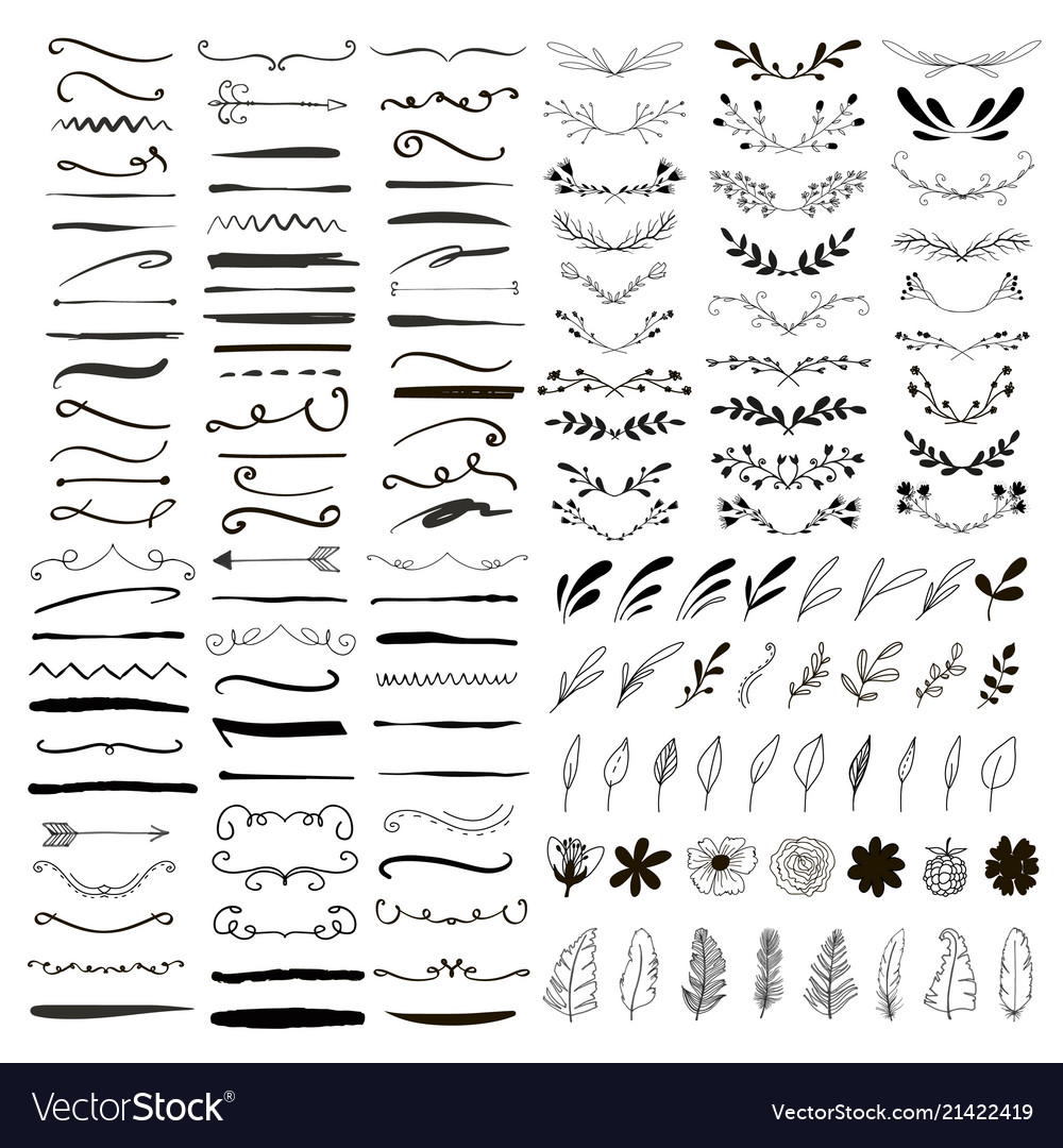 Line borderstext dividers design elements vector image Line borderstext dividers design elements