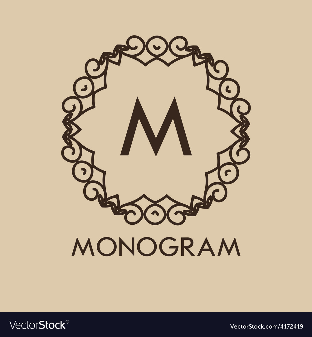 Luxurysimple and elegant monochrome monogram Vector Image