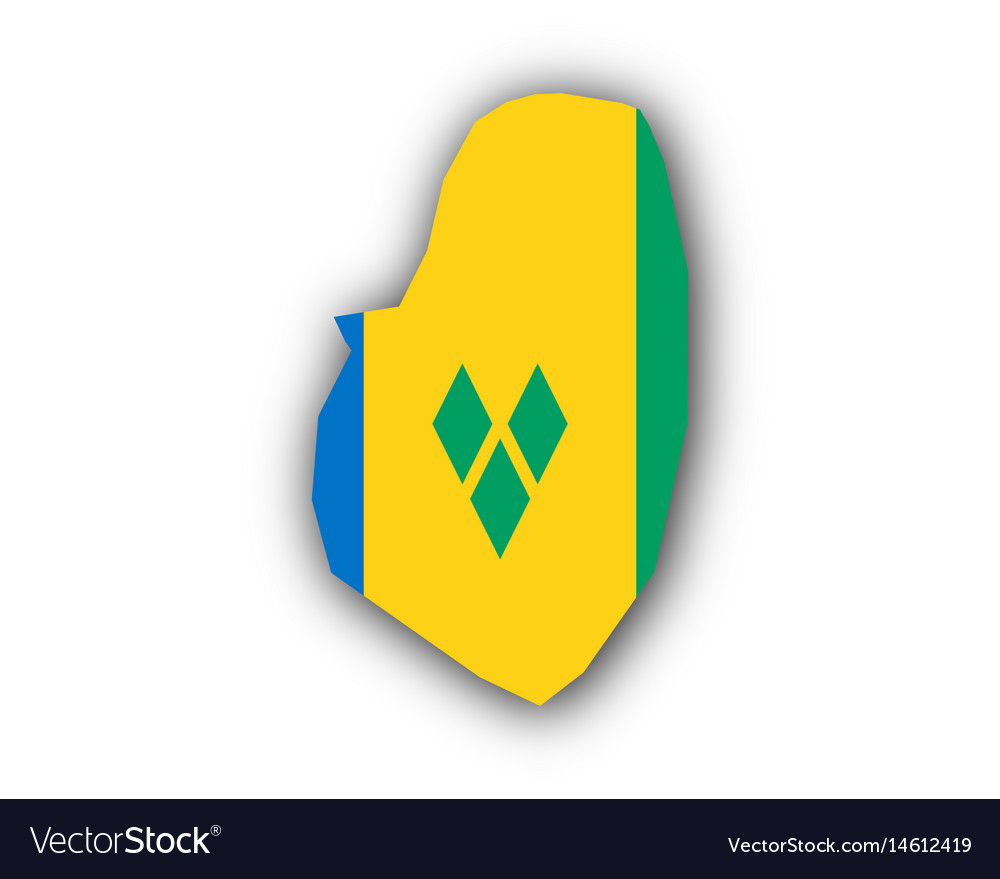 Map and flag of saint vincent the grenadines Vector Image