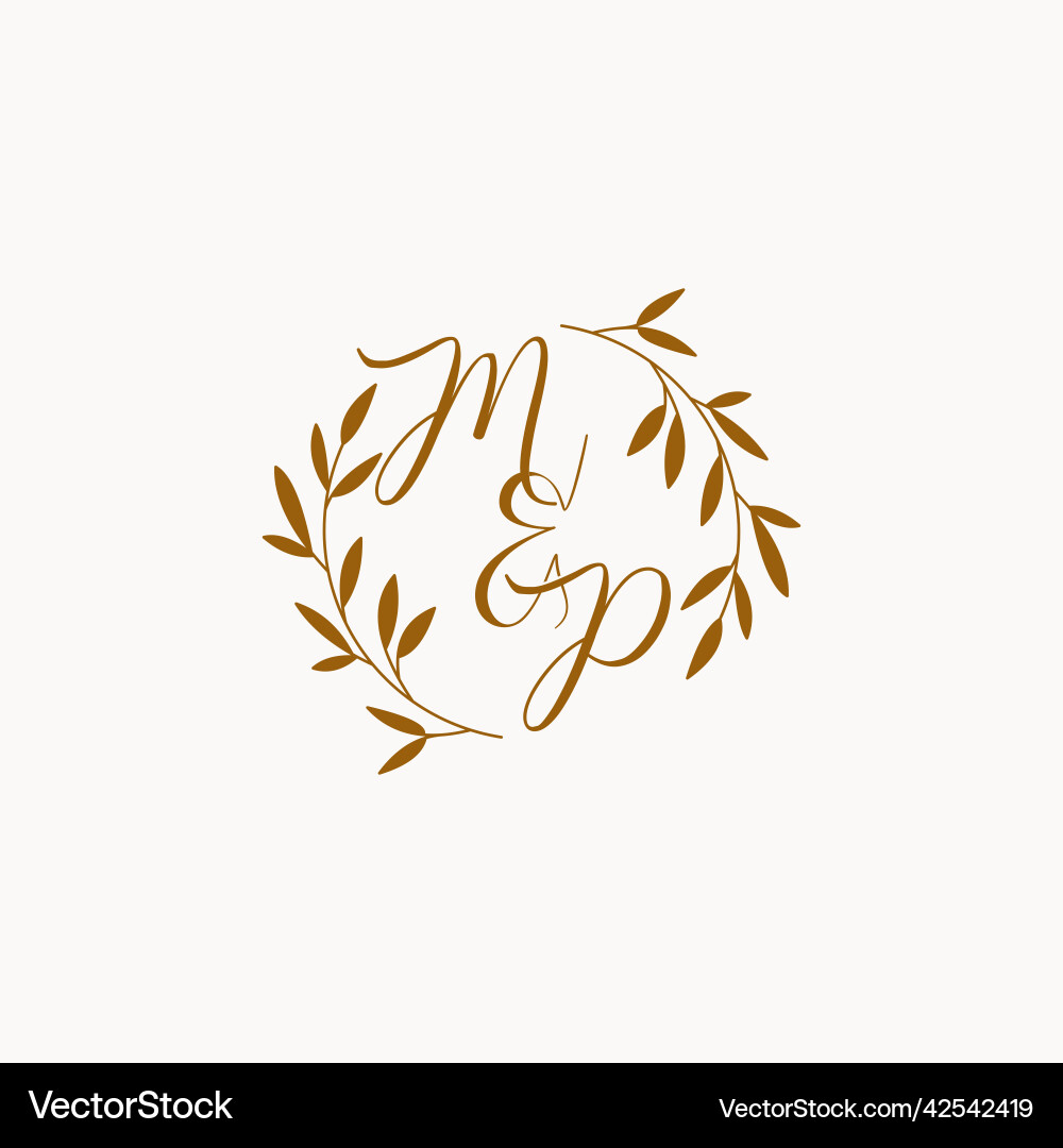 Mp initial wedding monogram logo Royalty Free Vector Image