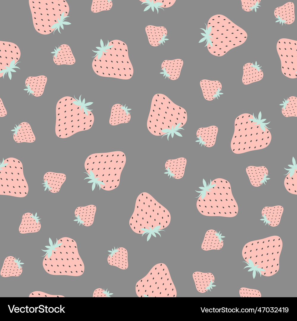 Strawberries seamless pattern Royalty Free Vector Image