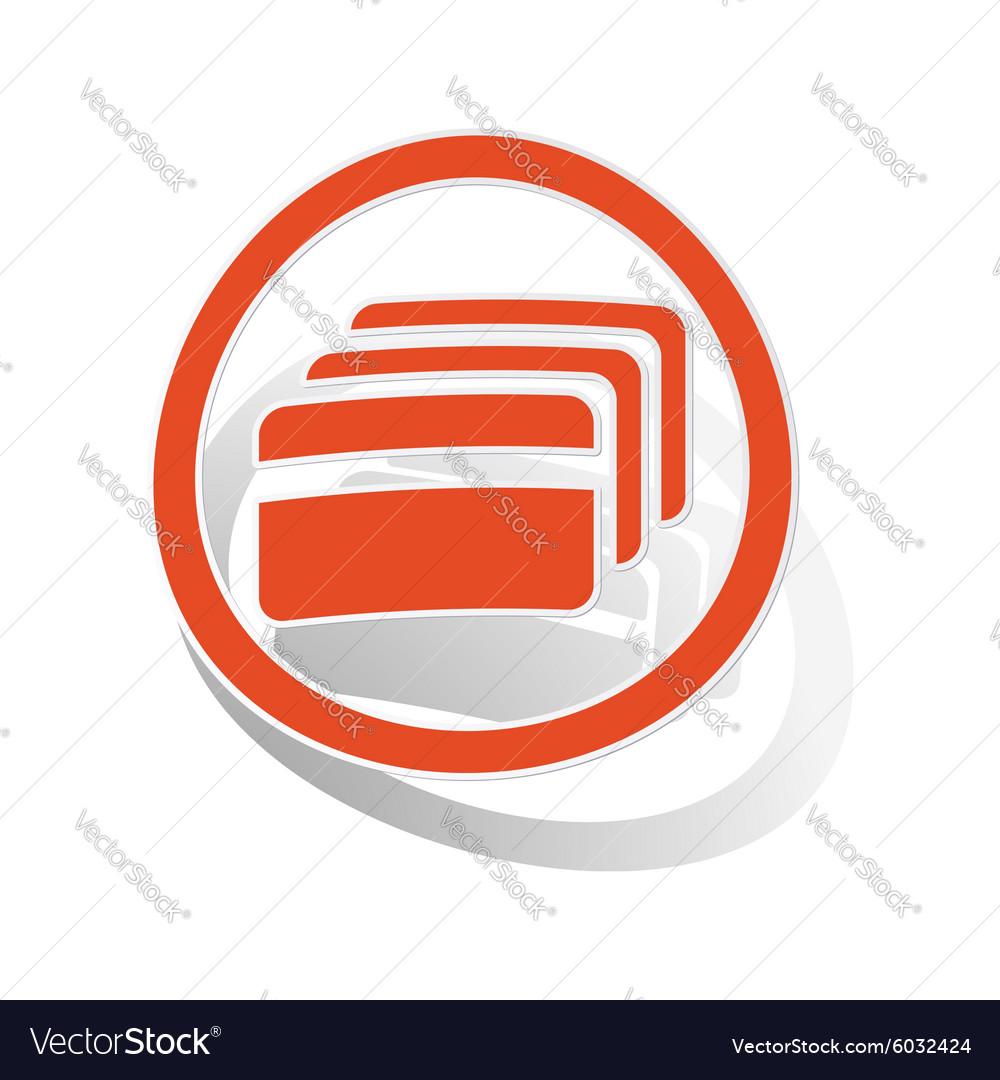 Credit Card Sign Sticker Orange Royalty Free Vector Image