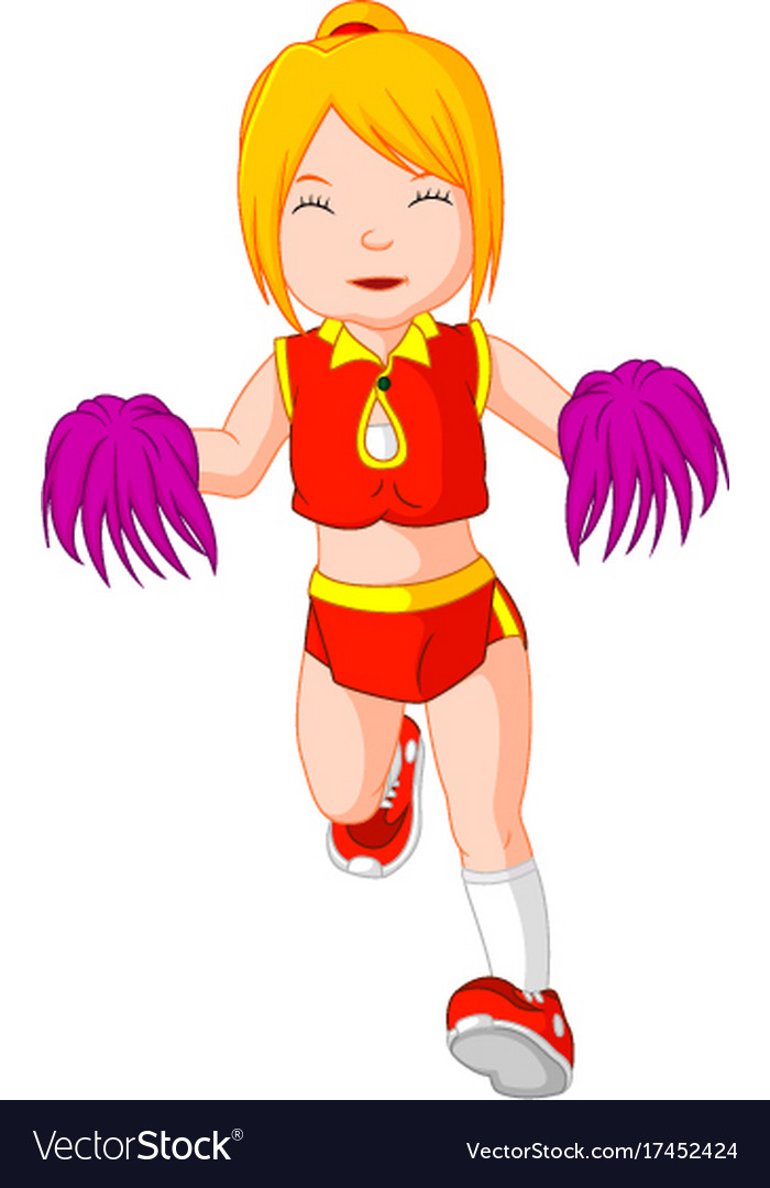Cute Cheerleader Cartoon Royalty Free Vector Image