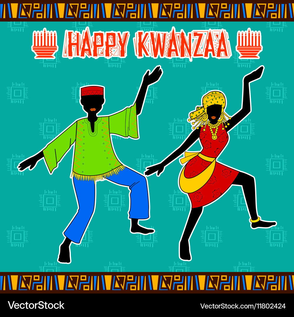 Happy kwanzaa greetings for celebration african Vector Image