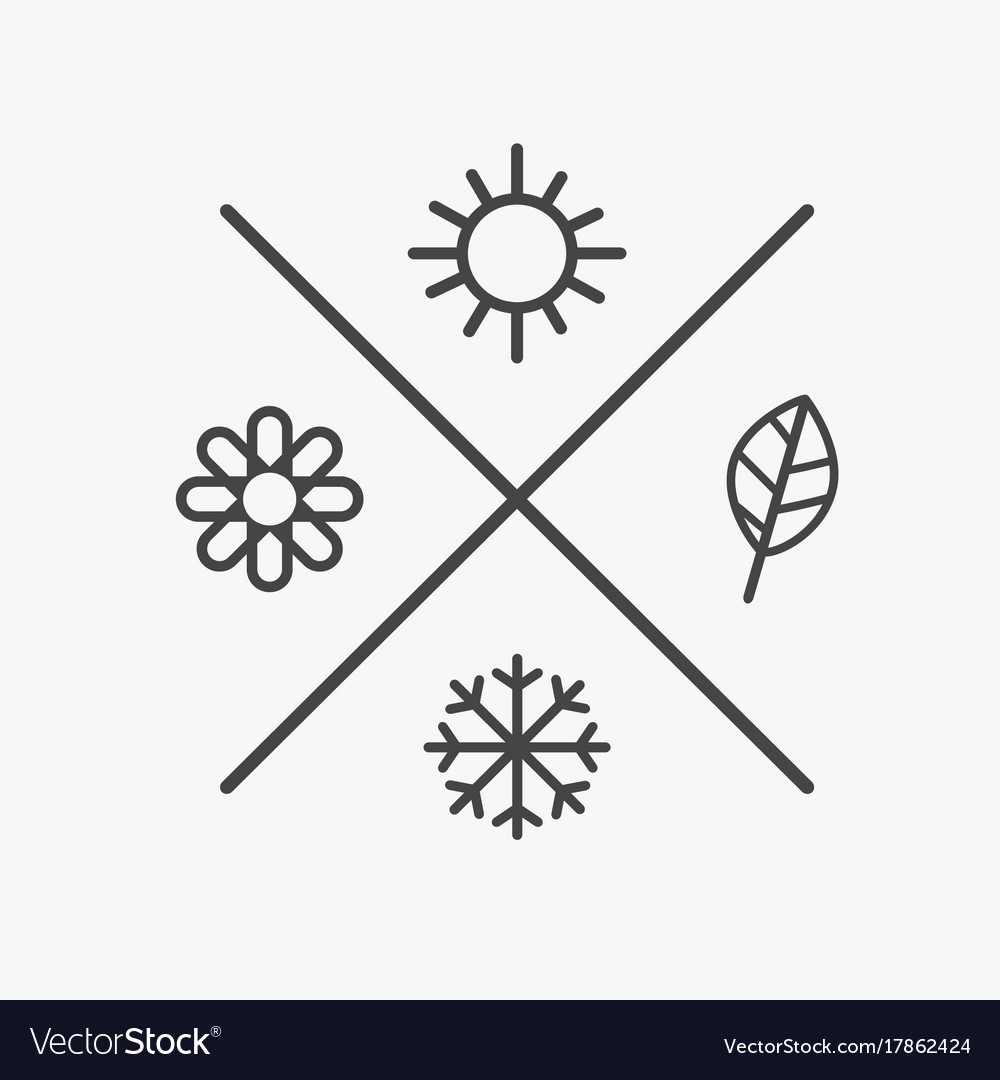 Set four seasons icons the winter Royalty Free Vector Image