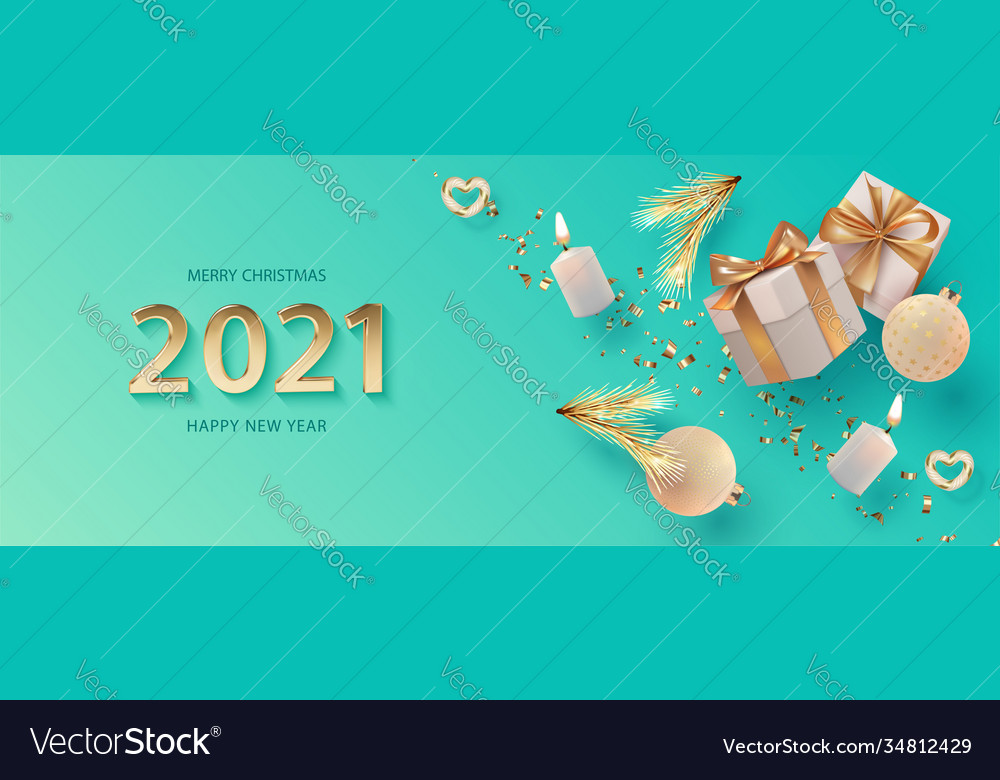 Christmas and new year banner Royalty Free Vector Image