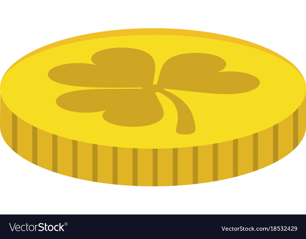 Coin with clover Royalty Free Vector Image - VectorStock