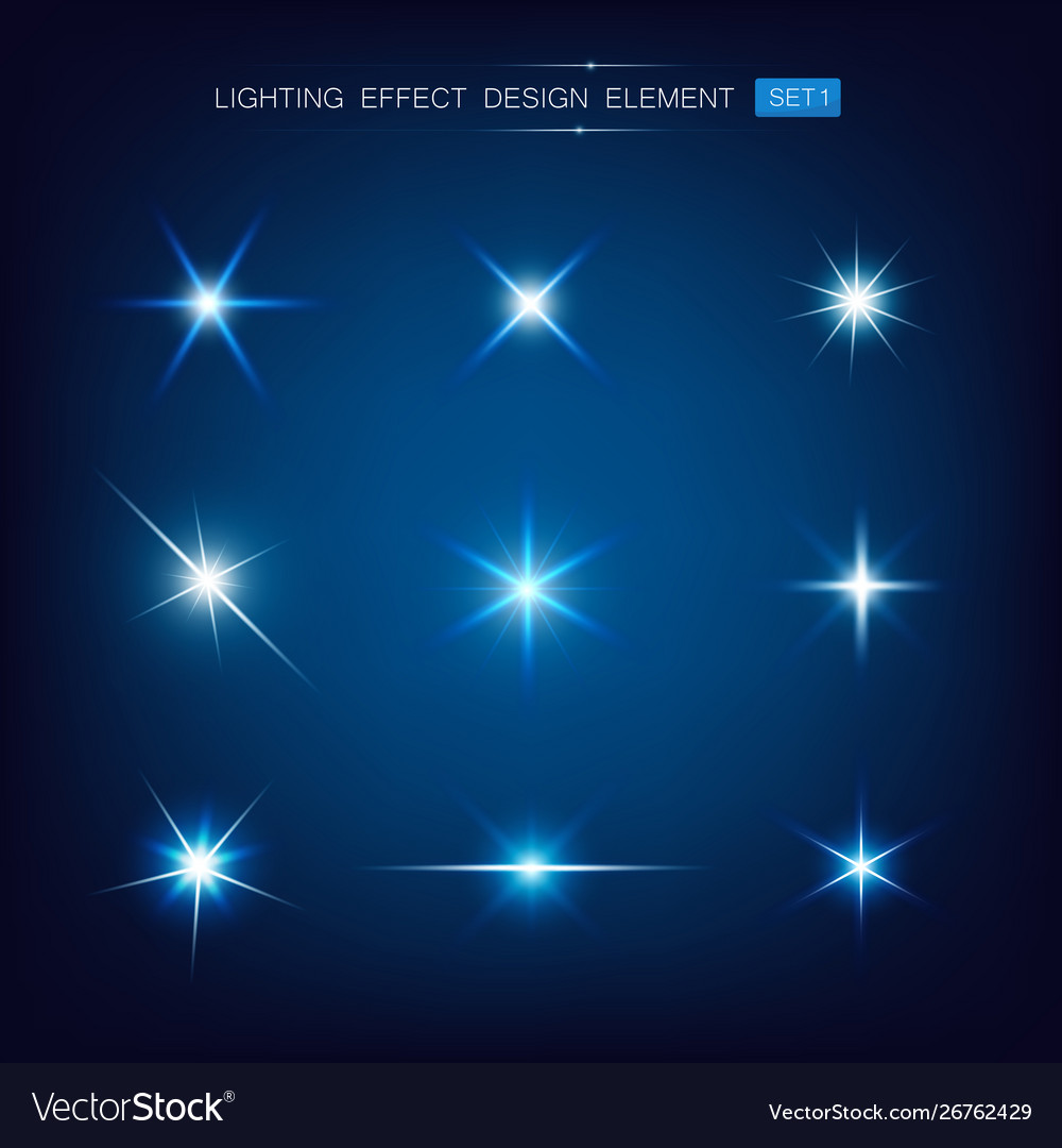 Collection lighting effect design element 001 Vector Image