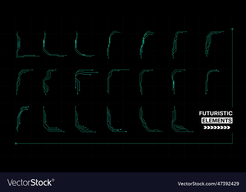 Futuristic frame elements hud dashboard display Vector Image