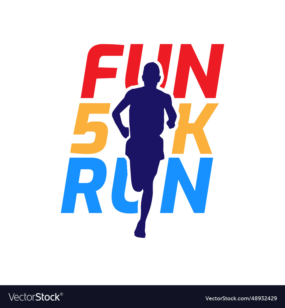 Logo design for 5k fun run event Royalty Free Vector Image