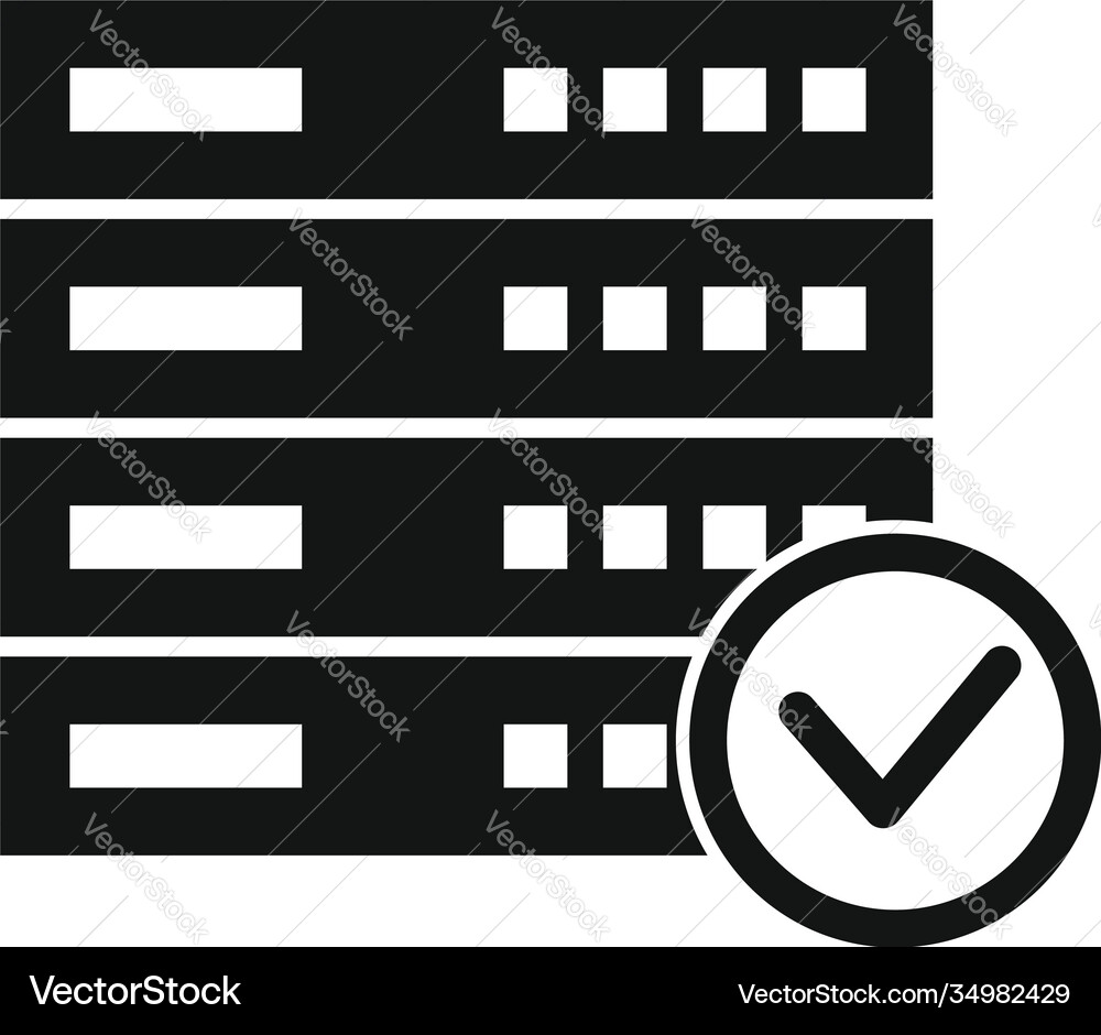 Protected server icon simple style Royalty Free Vector Image