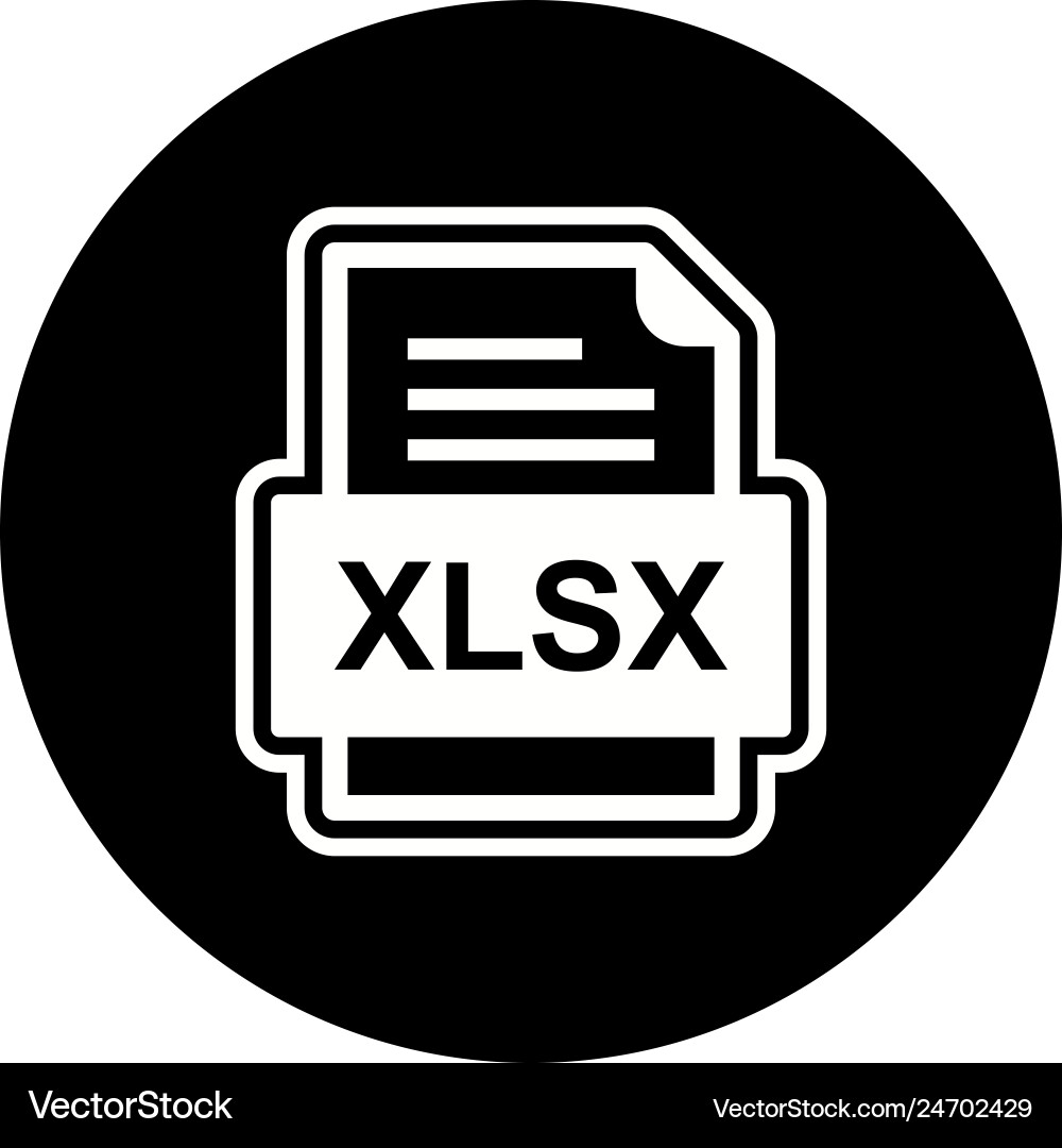 Xlsx file document icon Royalty Free Vector Image