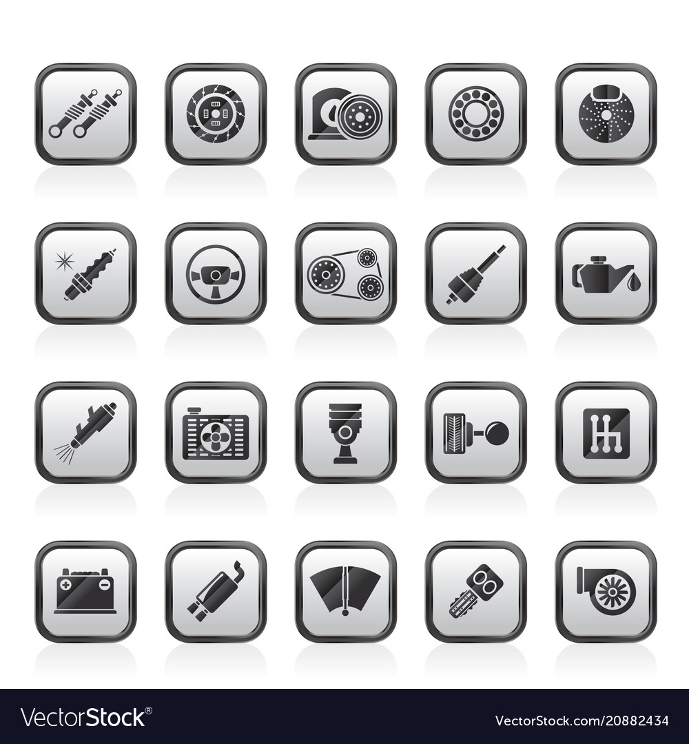 Different car part and services icons Royalty Free Vector