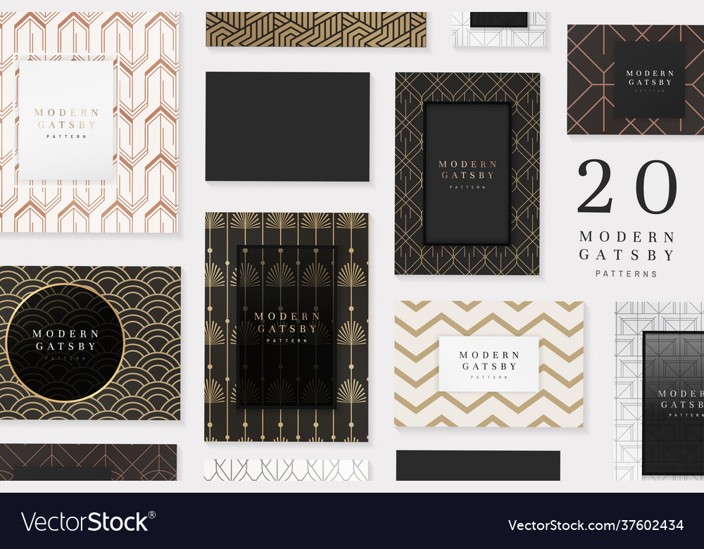 Gatsby Pattern Set Royalty Free Vector Image Vectorstock Gatsby Pattern Set Royalty Free Vector Image Vectorstock