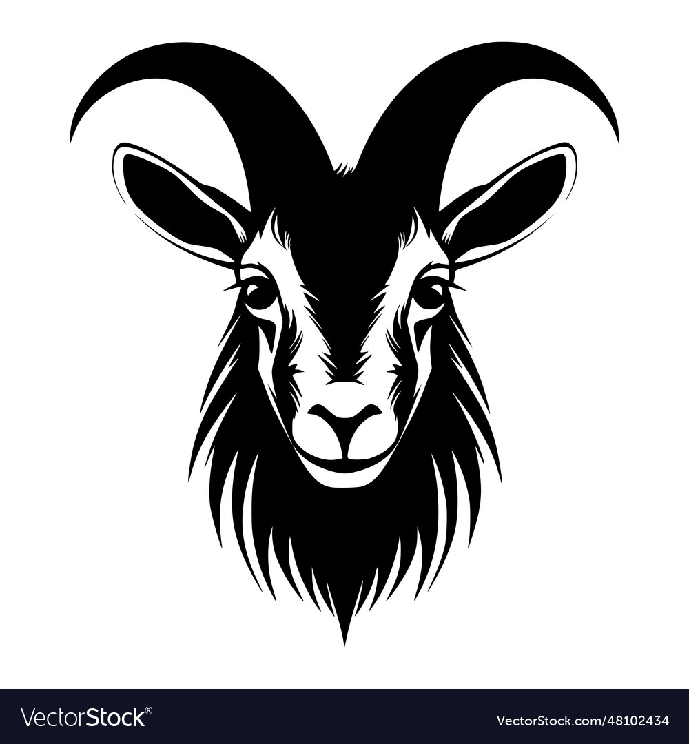 Goat head animal logo Royalty Free Vector Image