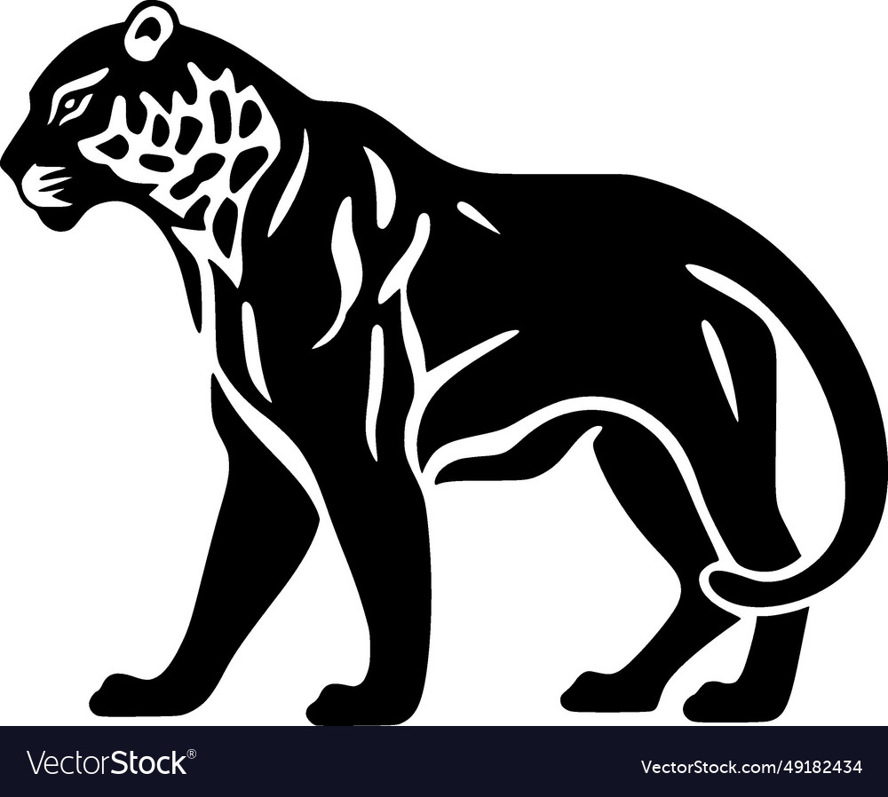 Leopard - black and white isolated icon