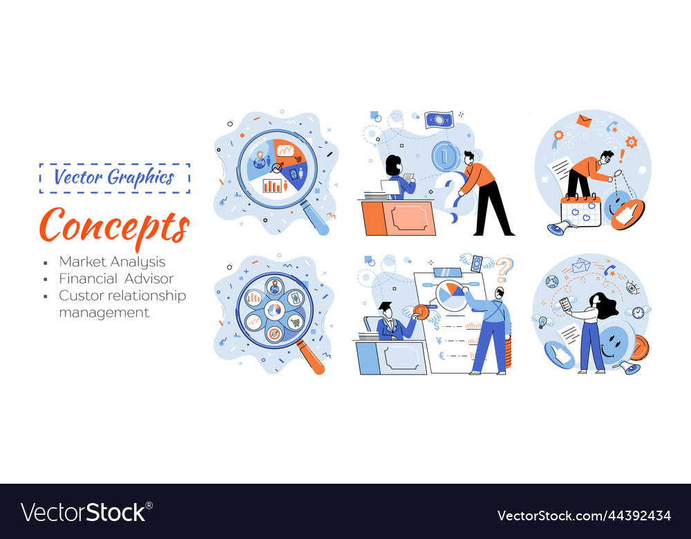 Market statistics analysis metaphor financial Vector Image