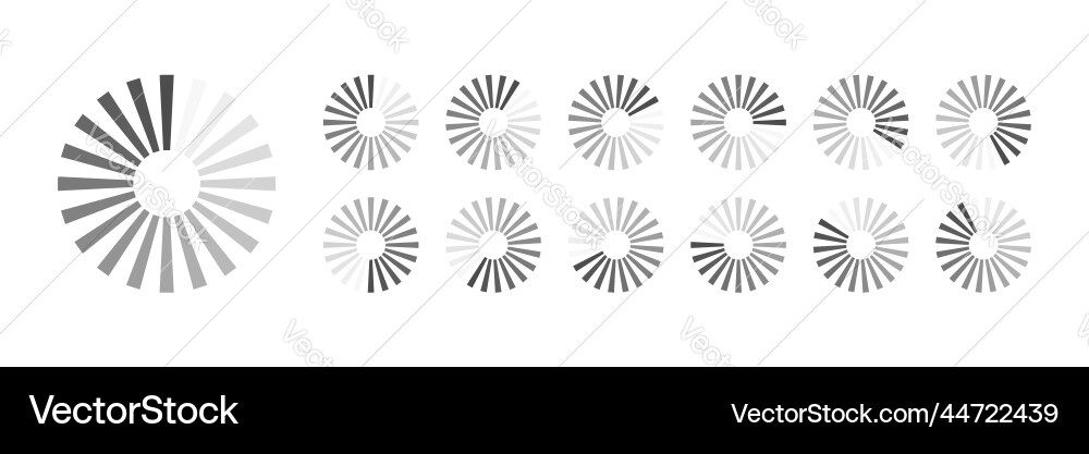 Circular loading buffering icons Royalty Free Vector Image