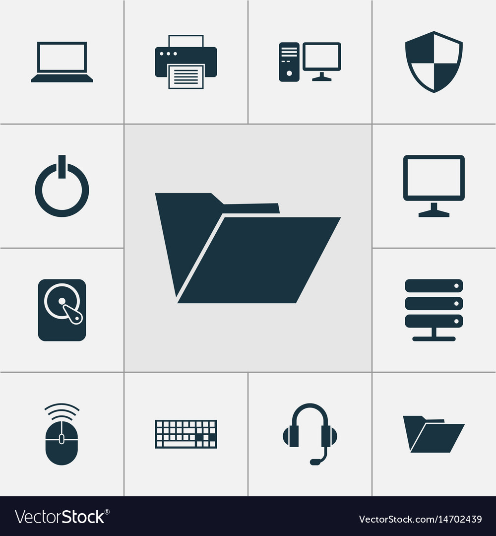Computer icons set collection of database Vector Image