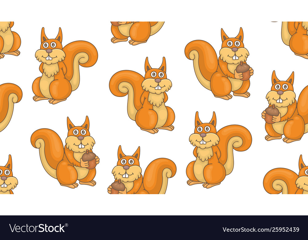 Seamless pattern with squirrels