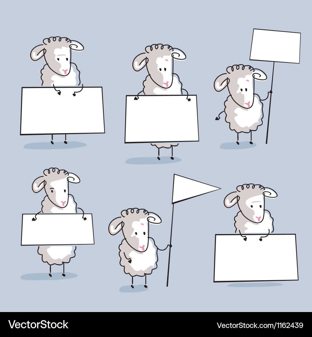 Sheep set Royalty Free Vector Image - VectorStock