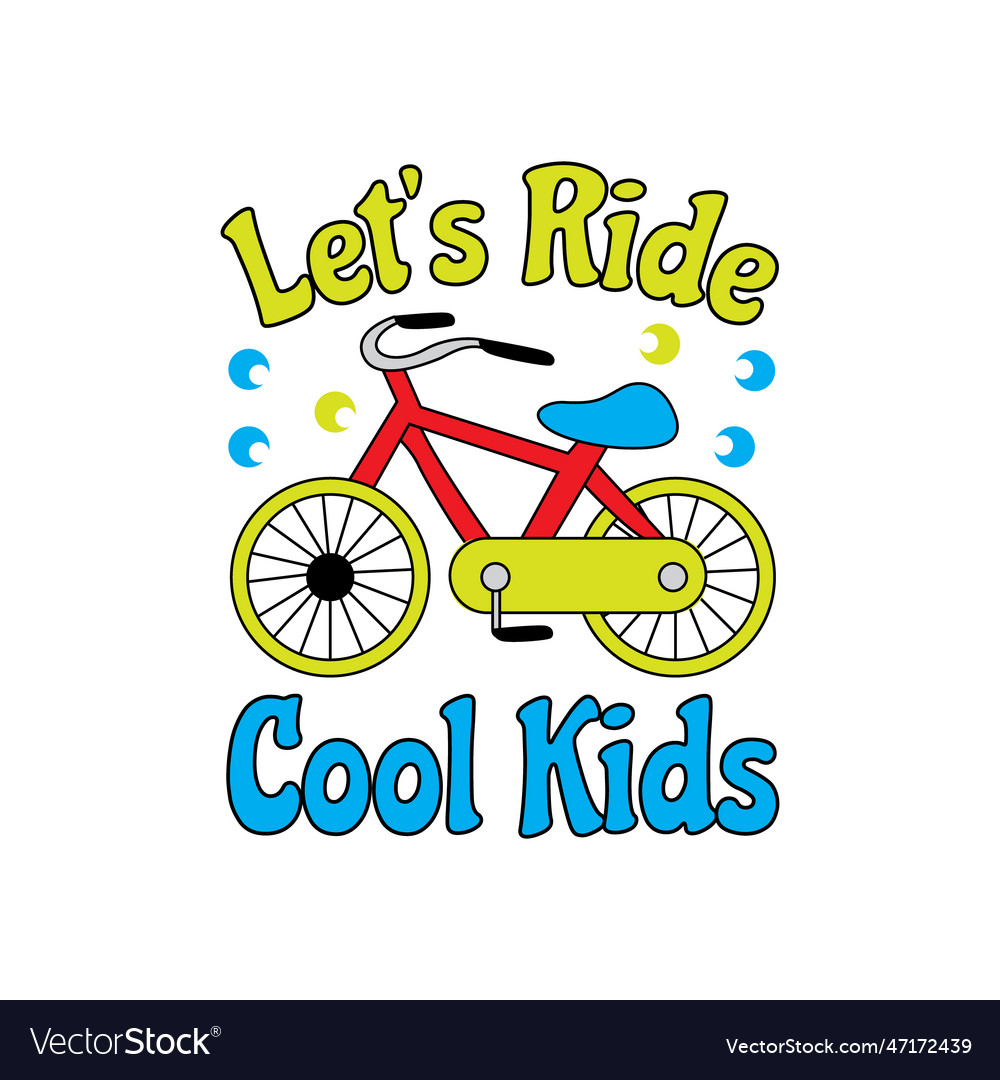 T-shirt design for kids biker Royalty Free Vector Image