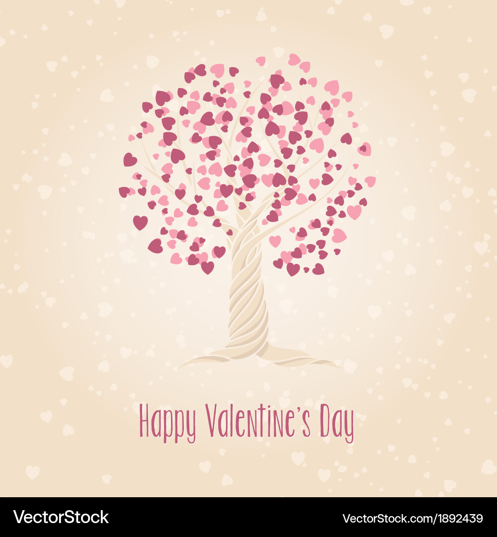 Tree with hearts Royalty Free Vector Image - VectorStock