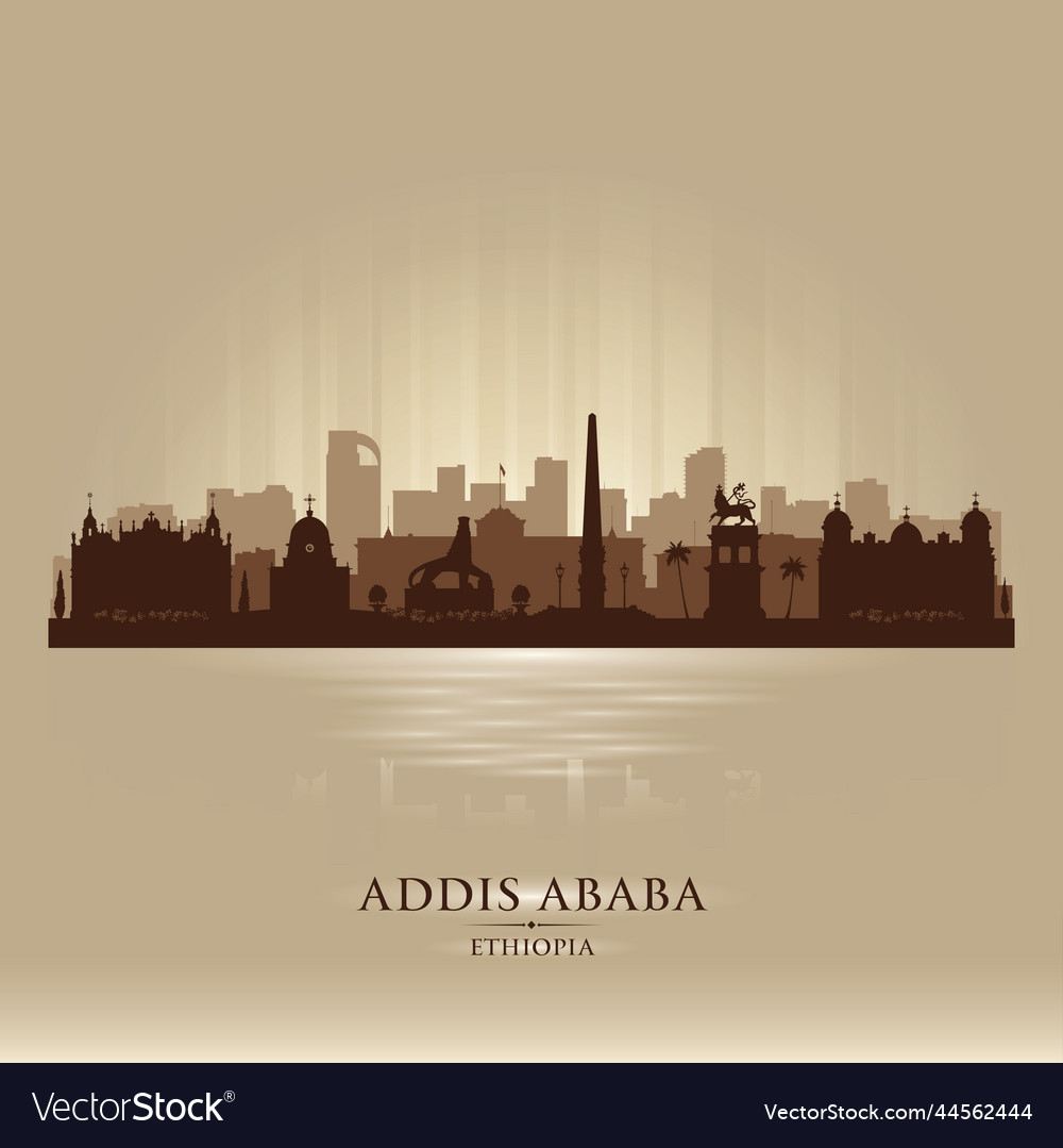 Addis Ababa Ethiopia City Skyline Silhouette Vector Image