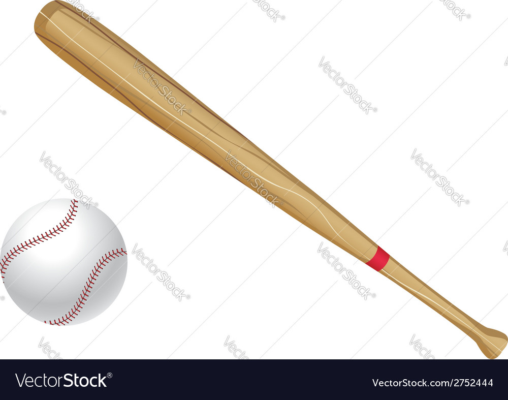 Baseball bat and ball