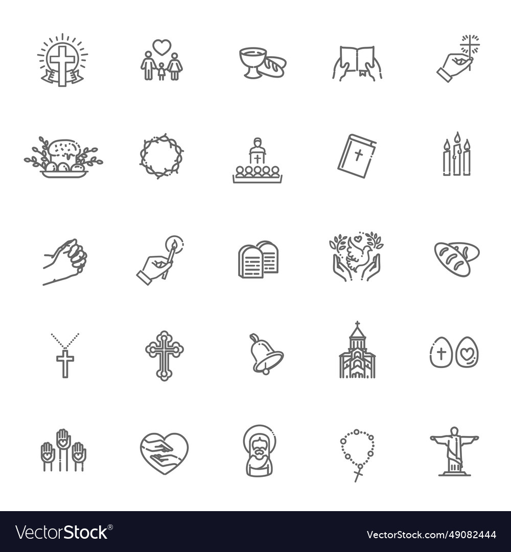 Icons set christianity symbols Royalty Free Vector Image