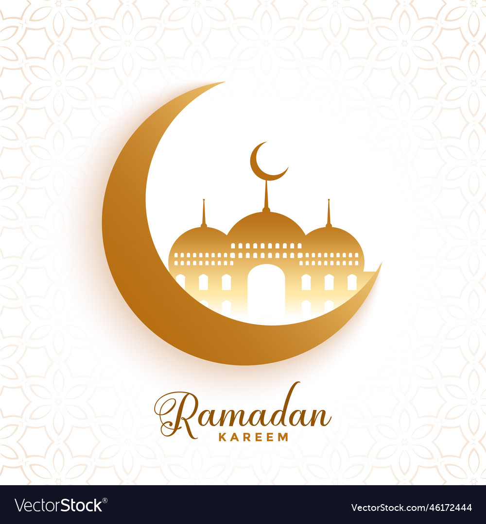 Moon and mosque ramadan kareem festival background