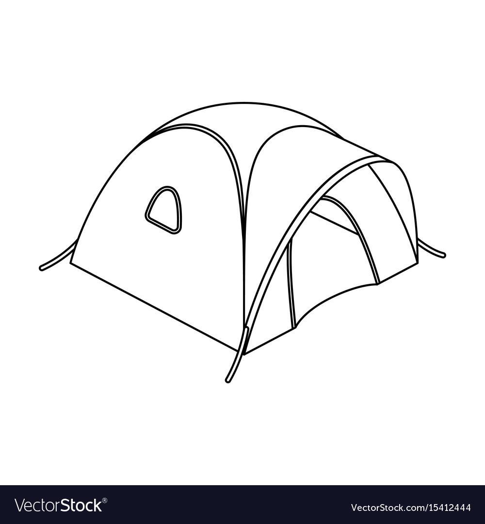 Tent tourist with awningtent single icon Vector Image