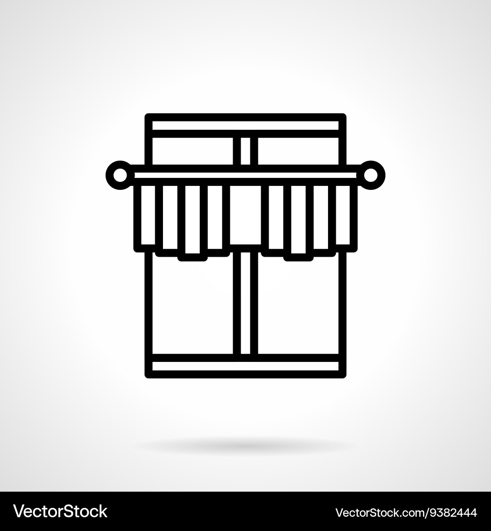 Window decor black line icon Royalty Free Vector Image