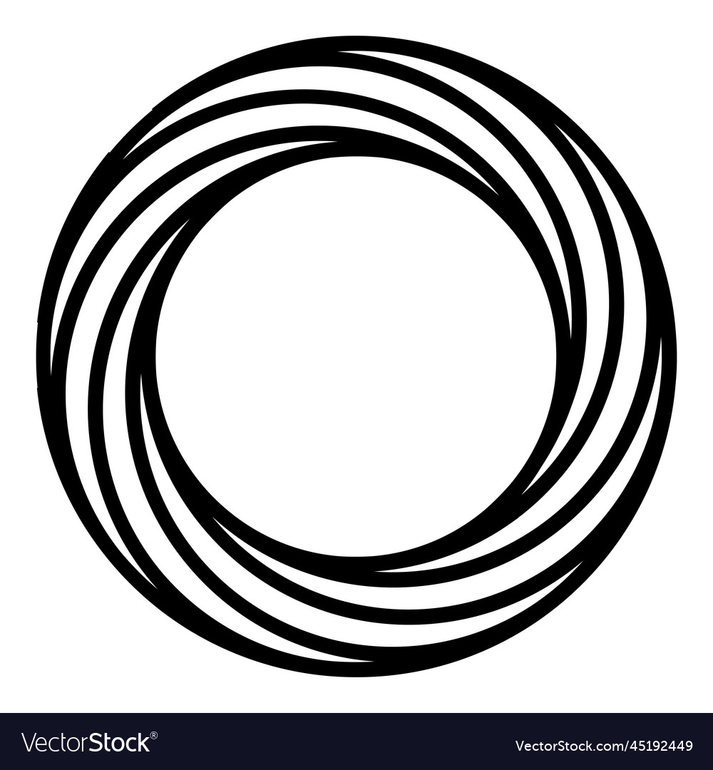 Circle concentric swirl logo icon curl line Vector Image