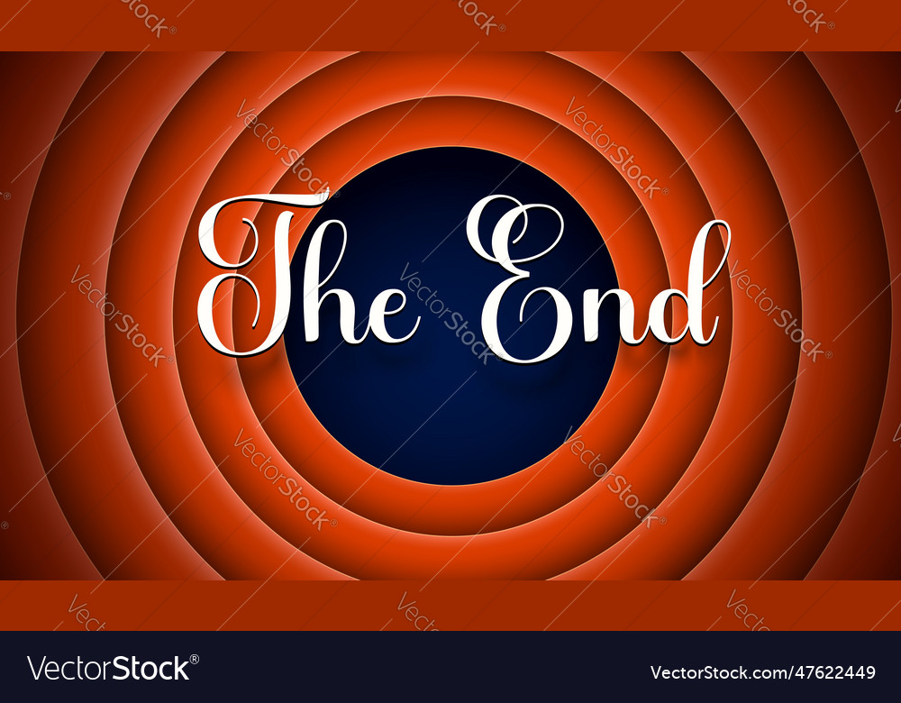 End screen movie cinema film circle background Vector Image