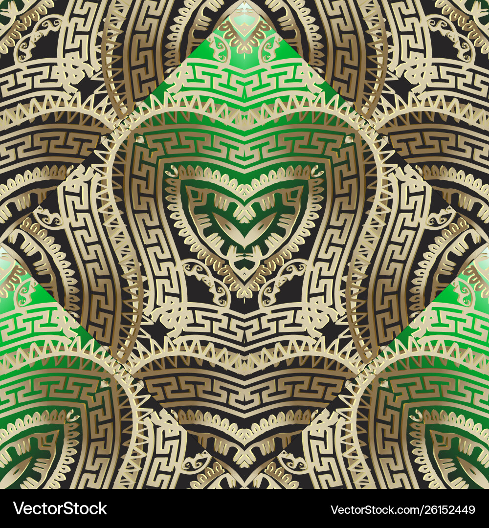 Ornamental greek style 3d seamless pattern Vector Image