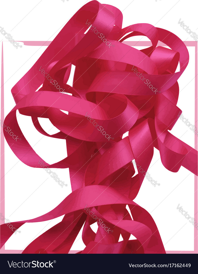 Pink ribbon over white background design element Vector Image