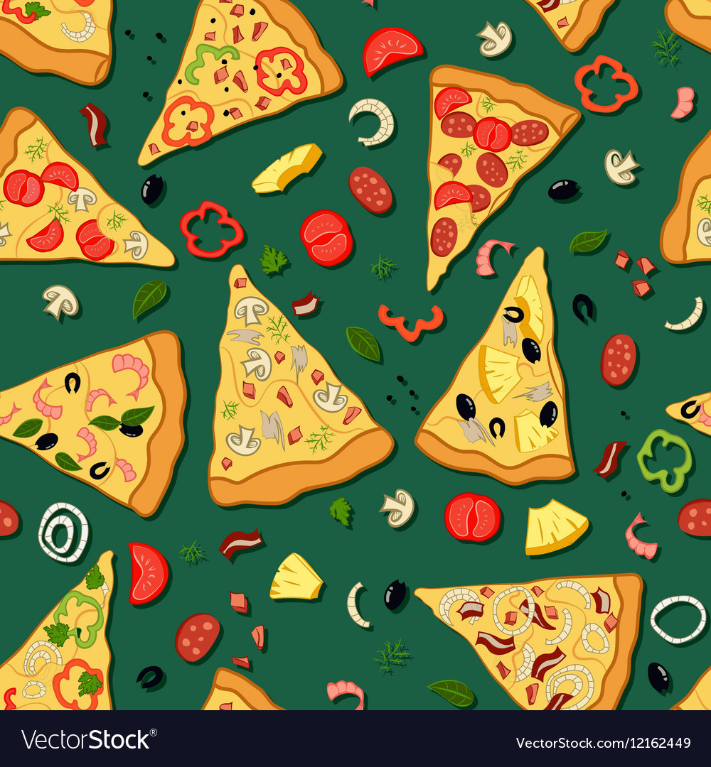 Seamless texture of a pizza Royalty Free Vector Image