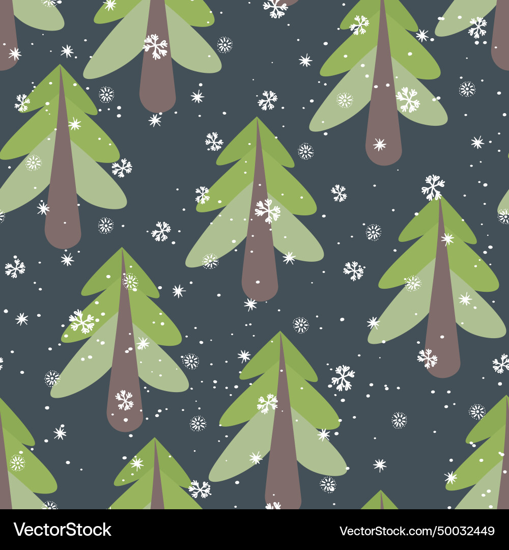 Winter seamless pattern with christmas tree Vector Image
