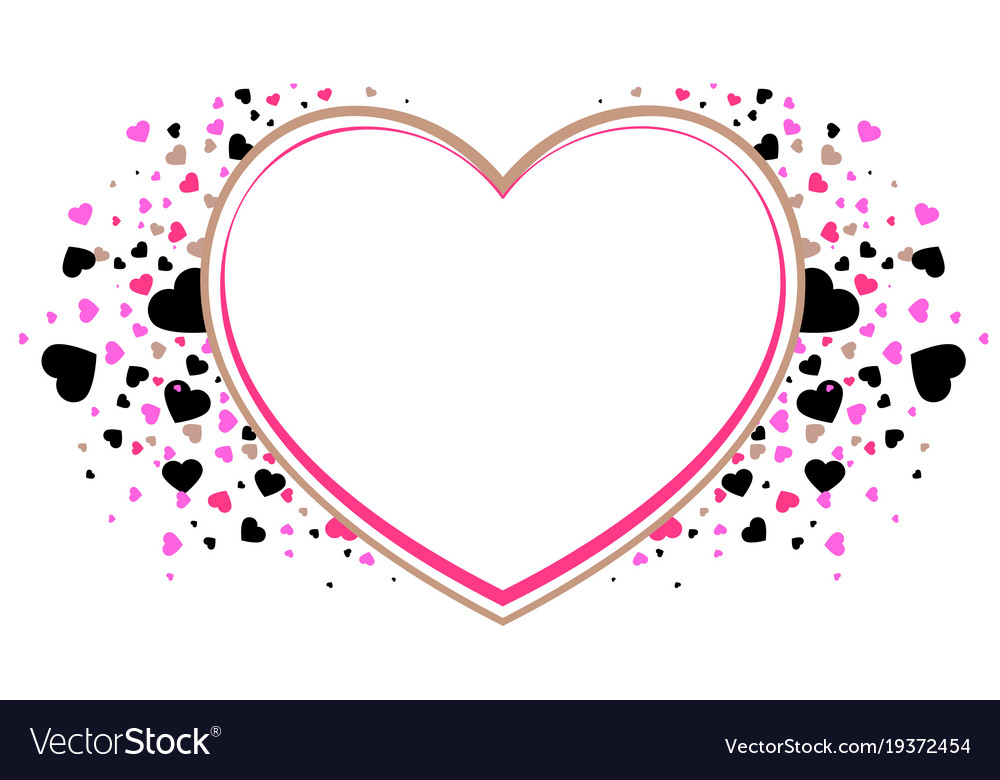 Heart Shape Frame Symbol Of Love Valentines Day Vector Image