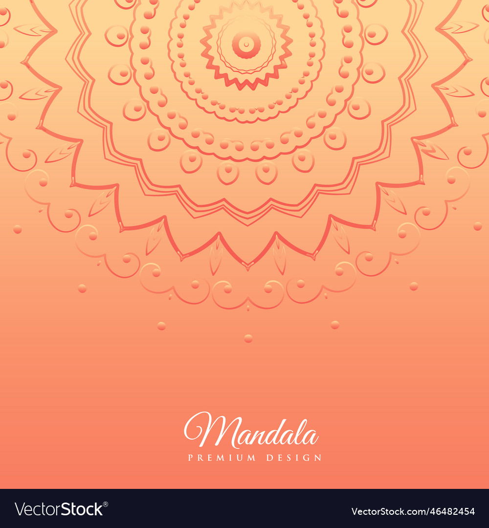 Orange background with mandala design Royalty Free Vector