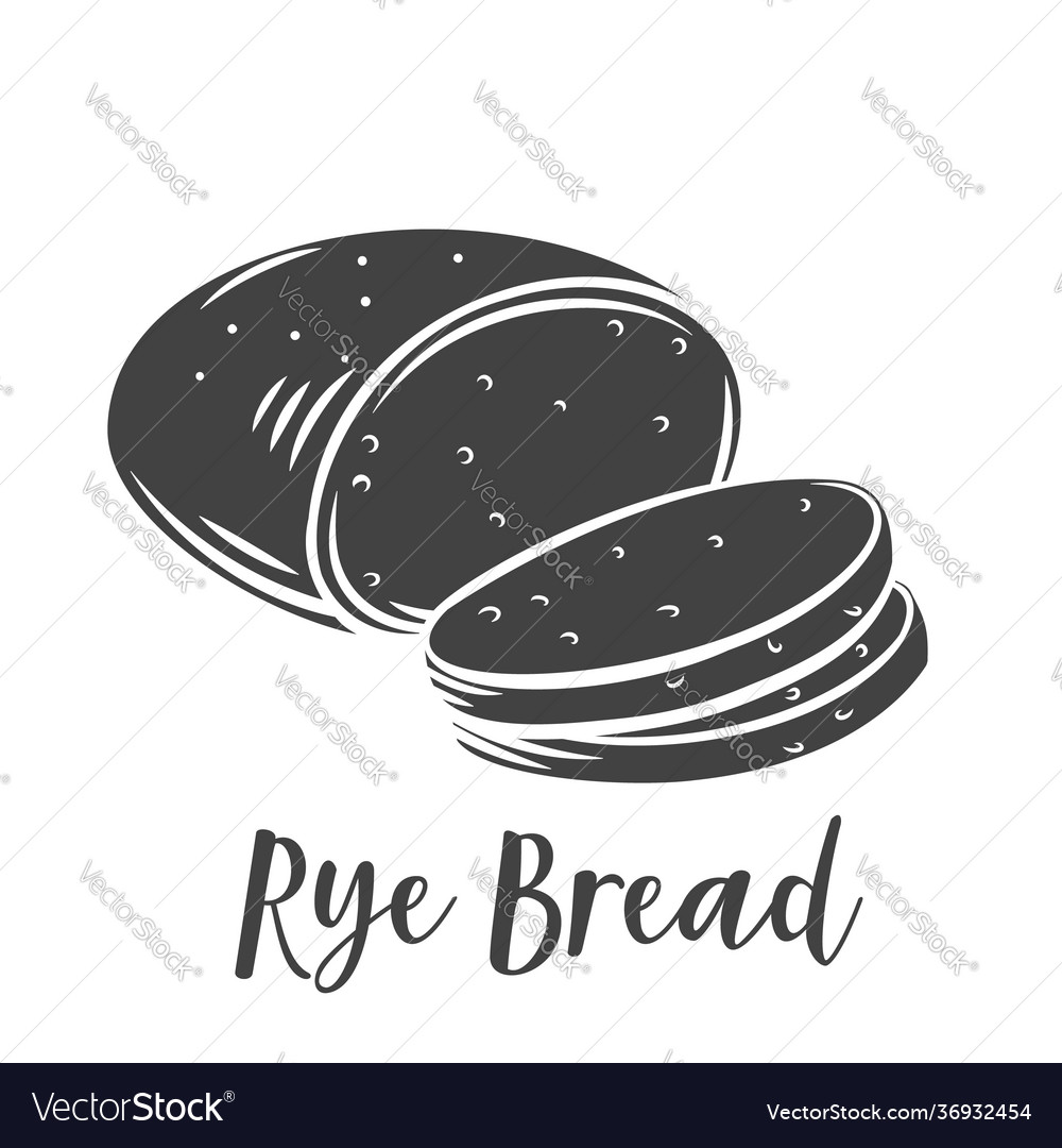 Rye bread glyph icon Royalty Free Vector Image