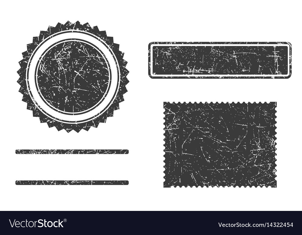 Set of grunge stamps template different forms