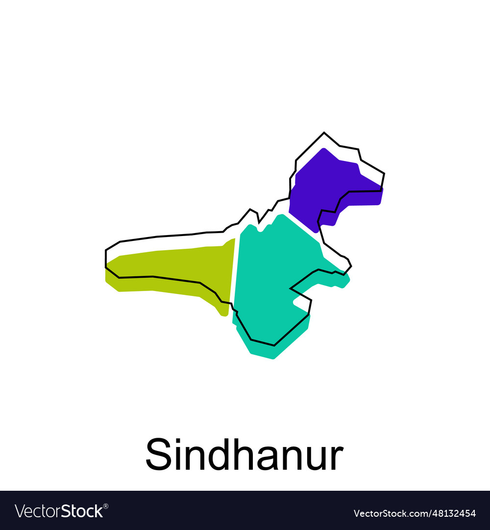 Sindhanur map map of the india country borders Vector Image