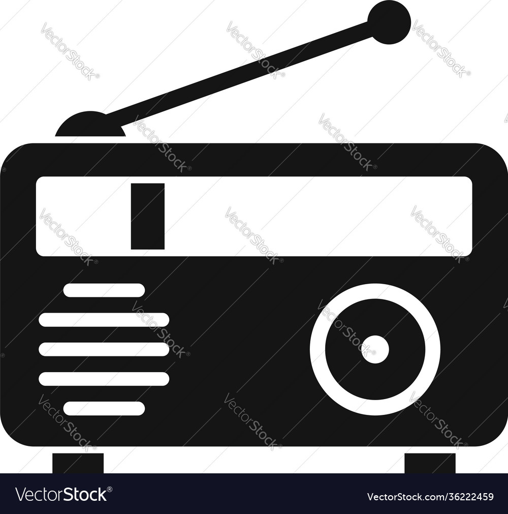 Radio icon simple style Royalty Free Vector Image